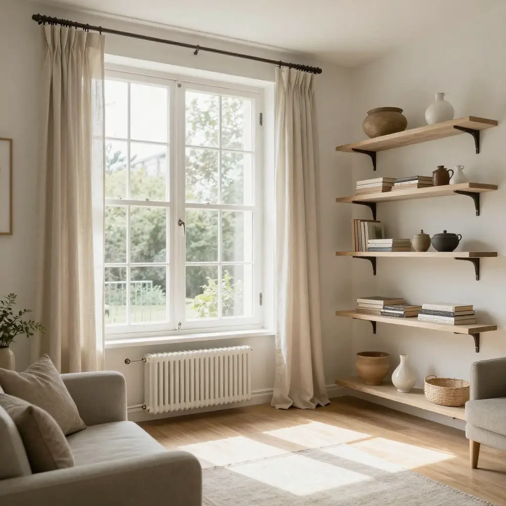Beautifully organised home space with natural light
